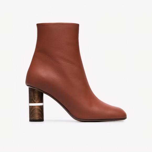 NEOU Stan clowesia 80 leather ankle boots Brown Woman's Size 40 1/2 Heeled Boots - Picture 2 of 16